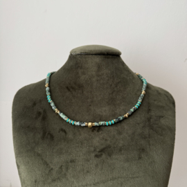 Ketting goud/ turquoise
