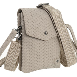 Telefoon/schoudertasje Brisbane naturel