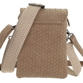 Telefoon/schoudertasje Brisbane camel