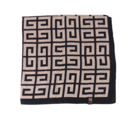 Vierkant sjaaltje beige/zwart