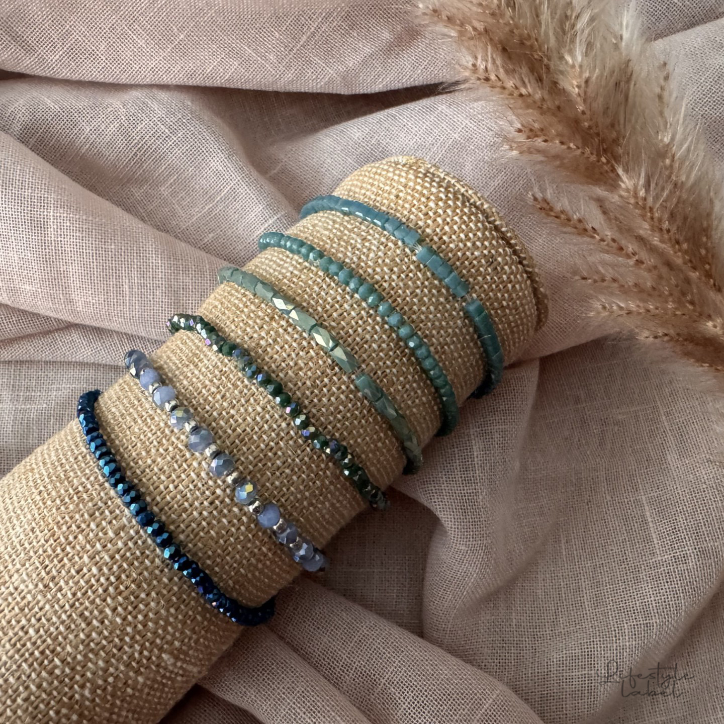 Sprankelende kralen armbandjes turquoise
