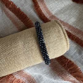 Dames crystal armband donker blauw