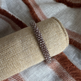 Dames crystal armband Taupe
