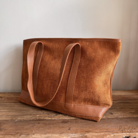 Shopper cognac rib