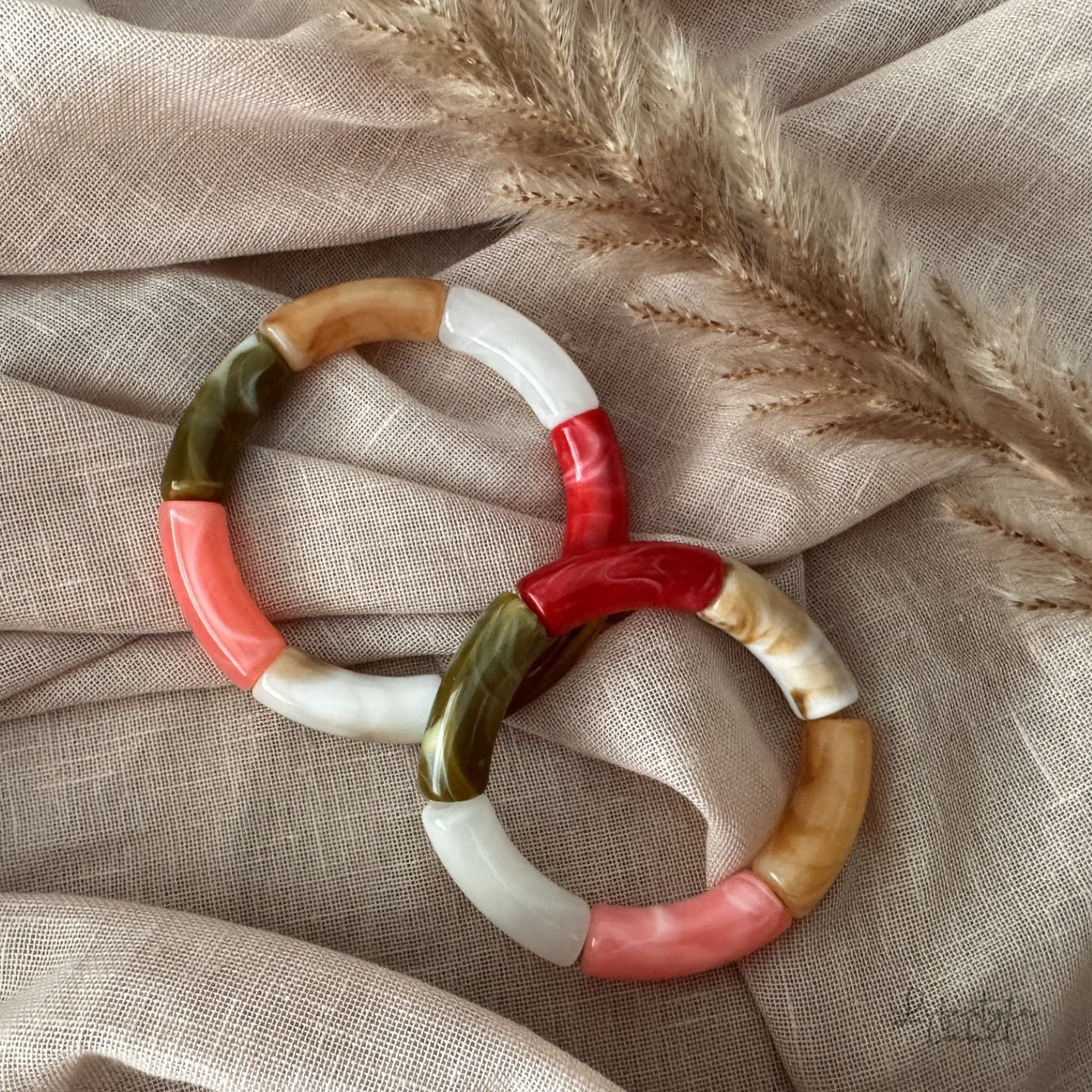 Armband Tube roze/rood tinten