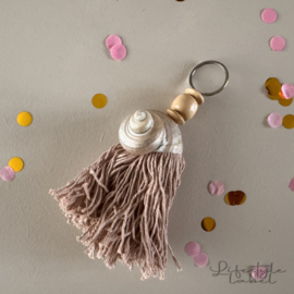 Sleutelhanger schelp roze