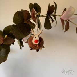 Kersthanger rendier bruin mini