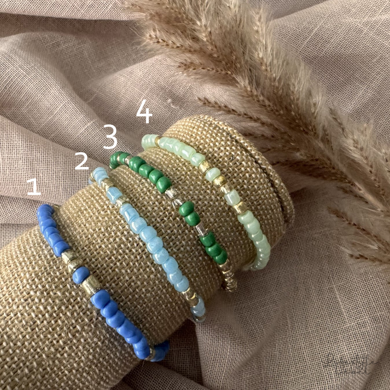 Kralen armbandjes groen/blauw