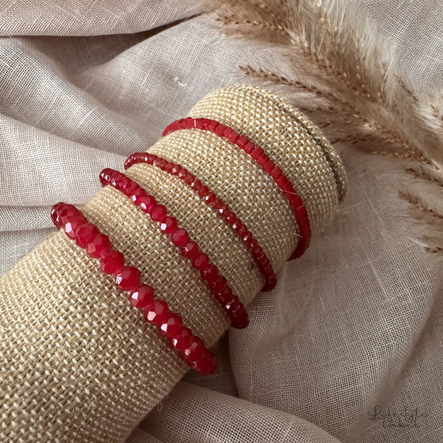 Sprankelende kralen armbandjes rood