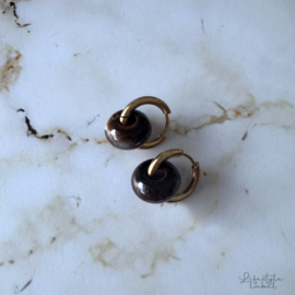 Oorbel ringen goud natuursteen