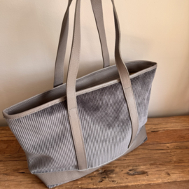 Shopper grijs rib