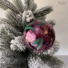 Kerstbal Purple 1 groot