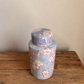 Decoratieve vaas licht blauw/terra