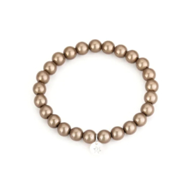 Dames kralenarmband bruin