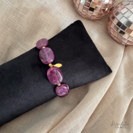 Dames kralen armband paars