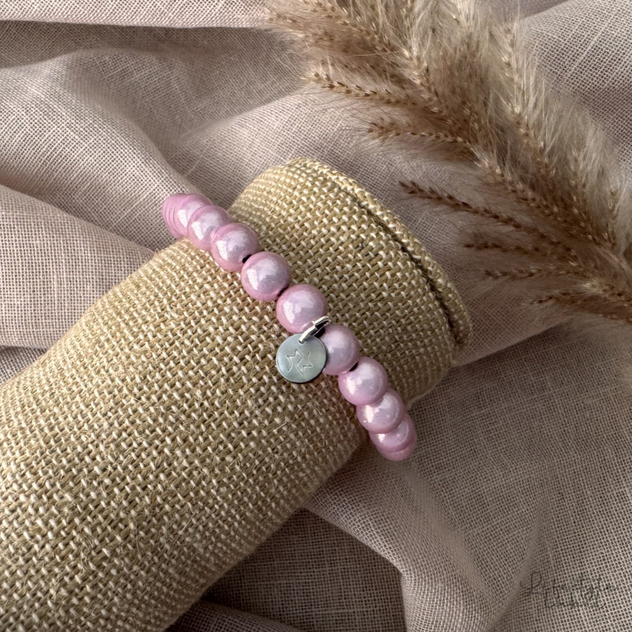 Dames kralenarmband roze
