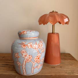 Decoratieve vaas/ voorraad pot blauw/terra