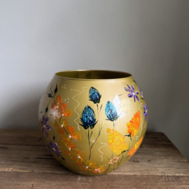 Handbeschilderde vaas Goldie