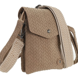 Telefoon/schoudertasje Brisbane camel