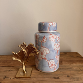 Decoratieve vaas licht blauw/terra