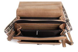 Portemonnee tasje cognac taupe