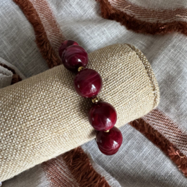 Dames kralen armband donker rood