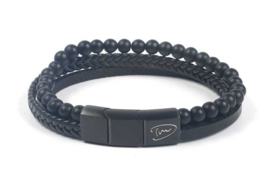 Heren armband zwart daan