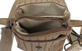 Telefoon/schoudertasje Brisbane camel