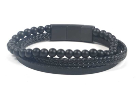 Heren armband zwart daan