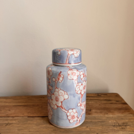 Decoratieve vaas licht blauw/terra