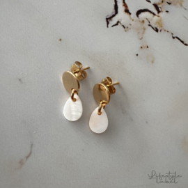 Oorbellen gold/white