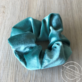 Scrunchie haarelastiek aqua blauw