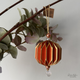 Kerstornament papier oranje