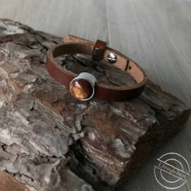 Leren armband cognac