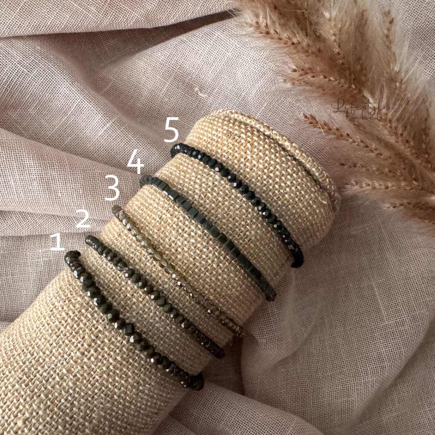 Sprankelende kralen armbandjes d.groen