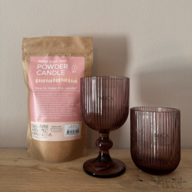 Kadosetje kaarsen poeder glas roze