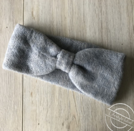 Warme haarband grijs/blauw