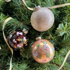 Kerstbal handmade middel set 30