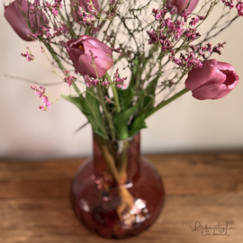 Glazen vaas roze