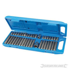 Silverline 40-delige Inbus - Torx - XZN doppen set 3/8 + 1/2 aansluiting.