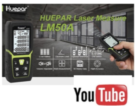 Huepar Laser afstandsmeter 50M met Li-Ion-accu