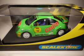 Scalextric VW  New Beetle.  Lichtgroen.  Castrol nr. 12     C2337.   Nieuw in OVP.