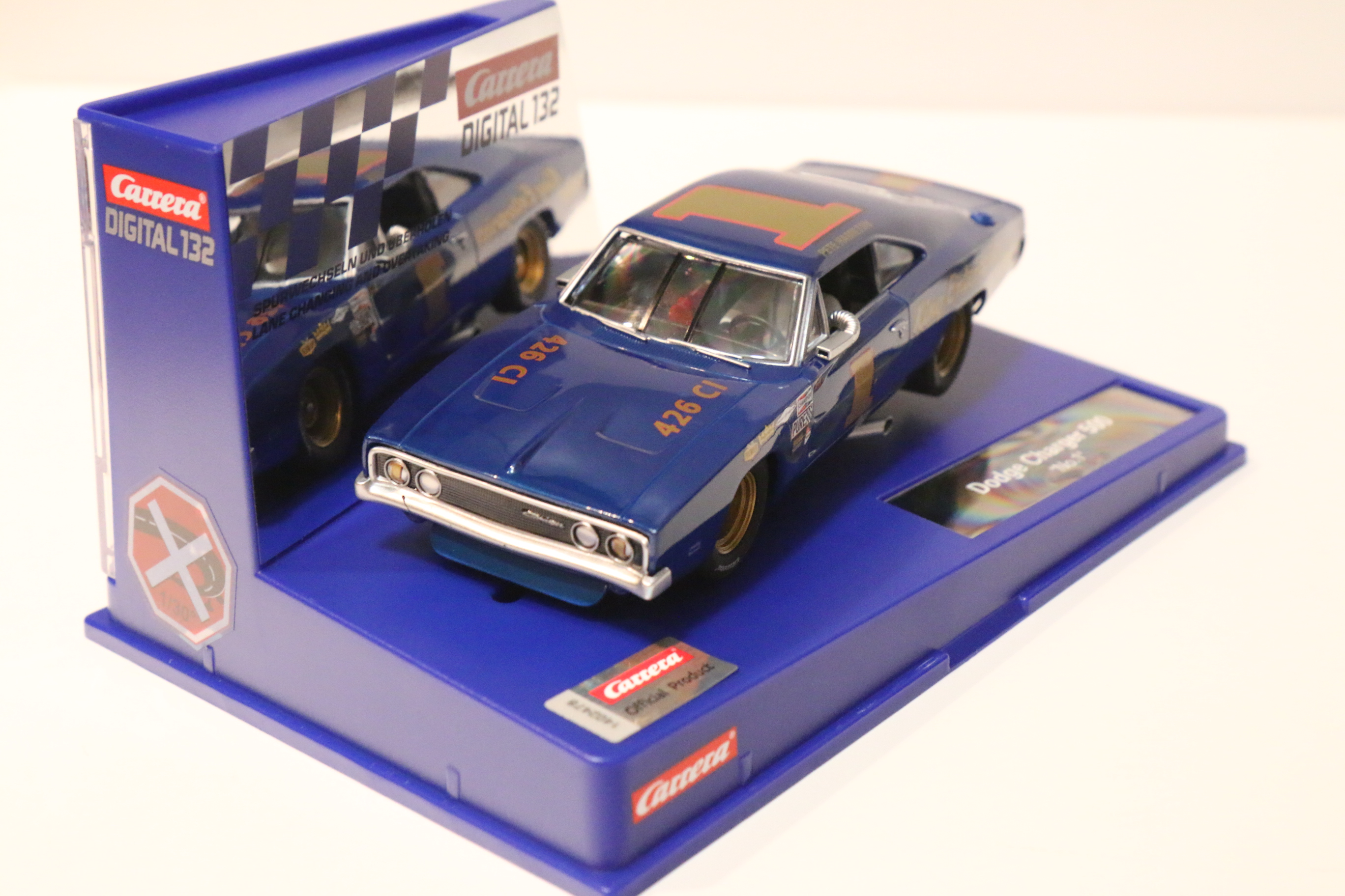 Carrera Digital 132 Dodge Charger 500 blauw/goud No.1 nr. 30982 in OVP!