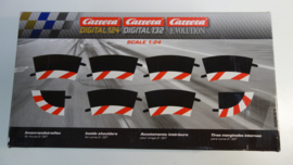 Carrera Excl./Evo./Digi  set binnen-slipstroken rood/wit t.b.v. bocht 2/30.   Nr. 20591. in OVP