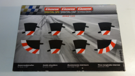 Carrera Excl./Evo./Digi  set binnen-slipstroken rood/wit t.b.v. bocht 1/30.   Nr. 20590. in OVP