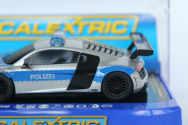 Scalextric Audi R8 Polizei met zwaailichten en sirene nr. C3374 in OVP.
