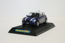 Scalextric Mini Cooper Blauw/Wit nr. C2539a in OVP.