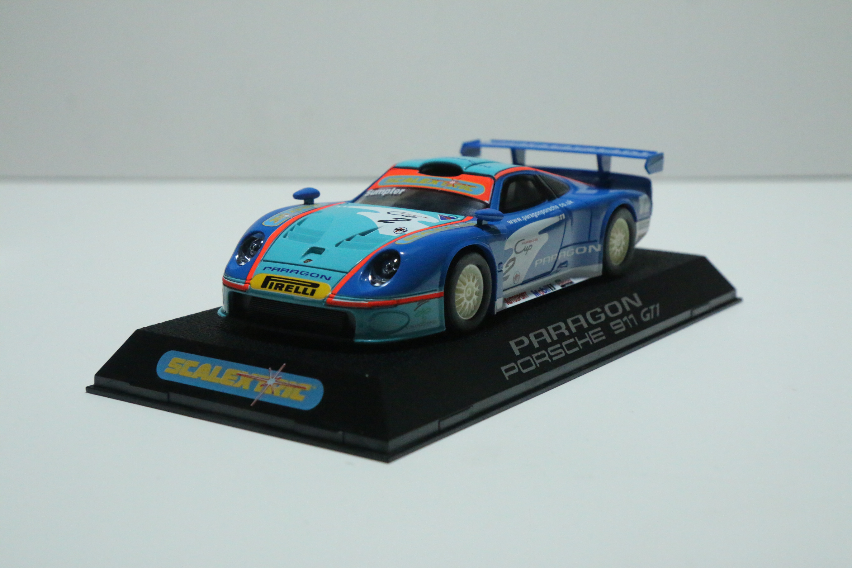Scalextric Porsche 911 GT1 Paragon blauw No.2 nr. C2229 in OVP!