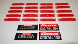 Set van  20 rode verbindingsclips tbv de Carrera ExlusiV/Evolution/Digitaal baandelen