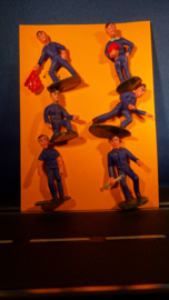 6 blauwe monteurs